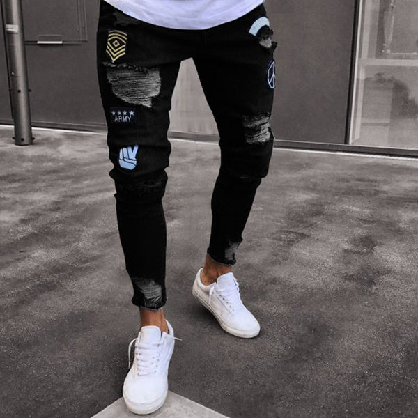 Ripped Embroidered Jeans (3 colors)