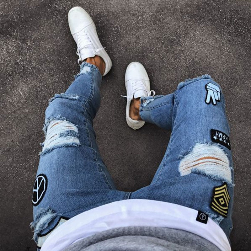 Ripped Embroidered Jeans (3 colors)