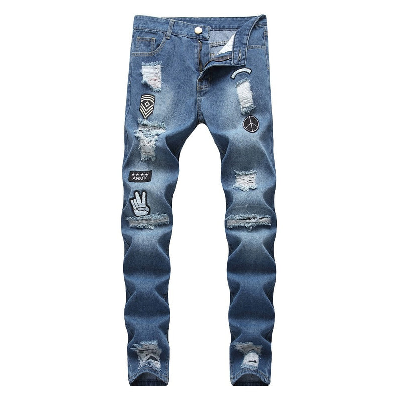 Ripped Embroidered Jeans (3 colors)