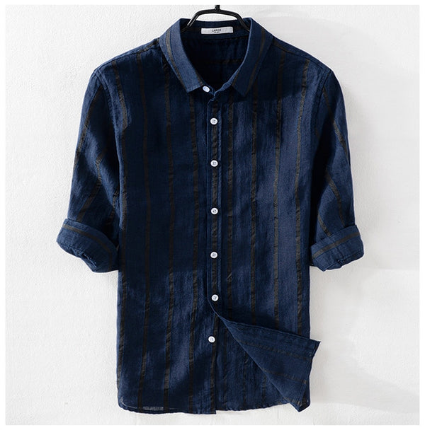 Fashion Stripes Linen Shirt (4 colors)