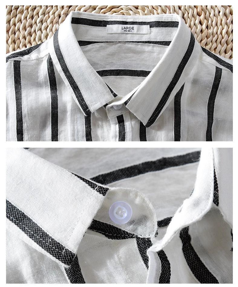 Fashion Stripes Linen Shirt (4 colors)