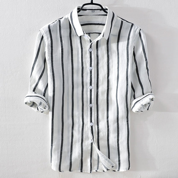 Fashion Stripes Linen Shirt (4 colors)