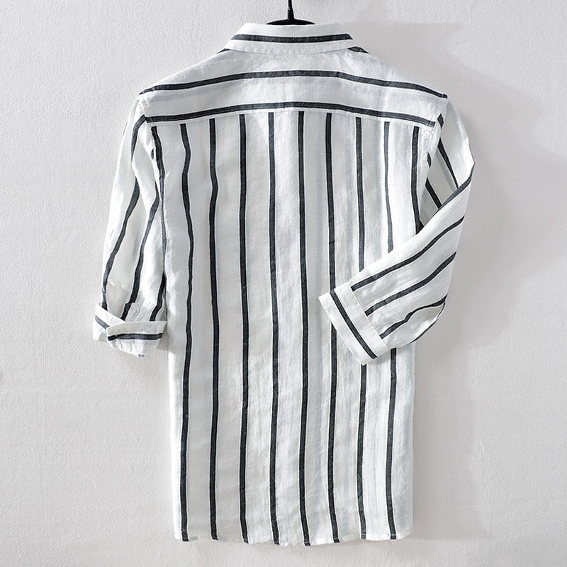 Fashion Stripes Linen Shirt (4 colors)