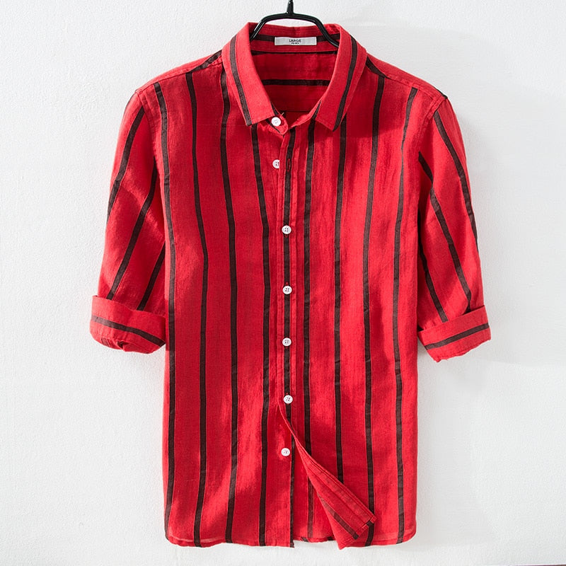 Fashion Stripes Linen Shirt (4 colors)