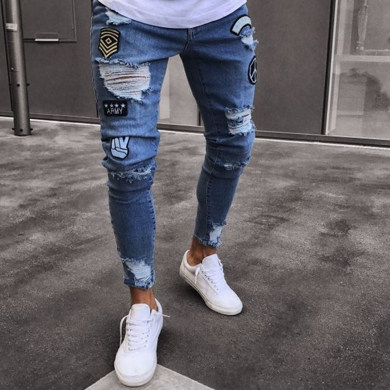 Ripped Embroidered Jeans (3 colors)