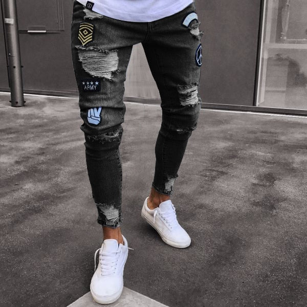 Ripped Embroidered Jeans (3 colors)