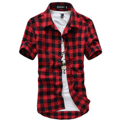 Short Sleeve Plaid Shirt (6 colors)