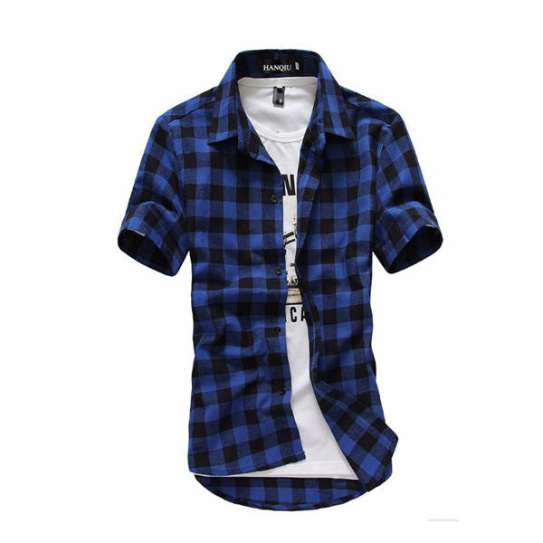 Short Sleeve Plaid Shirt (6 colors)