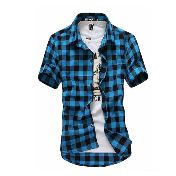 Short Sleeve Plaid Shirt (6 colors)