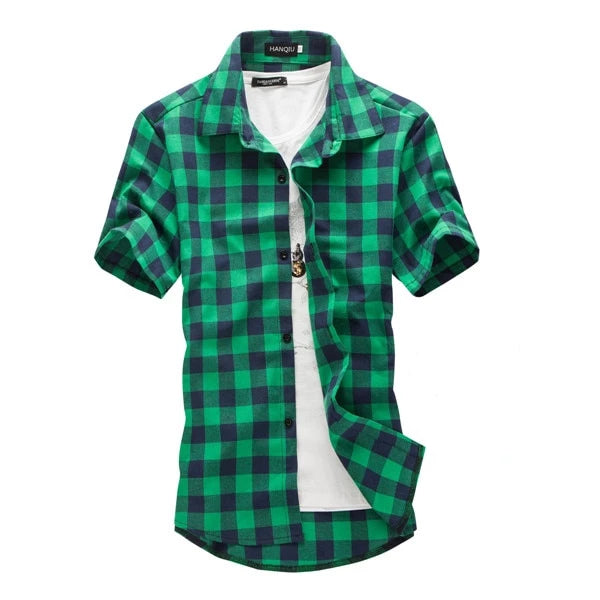 Short Sleeve Plaid Shirt (6 colors)