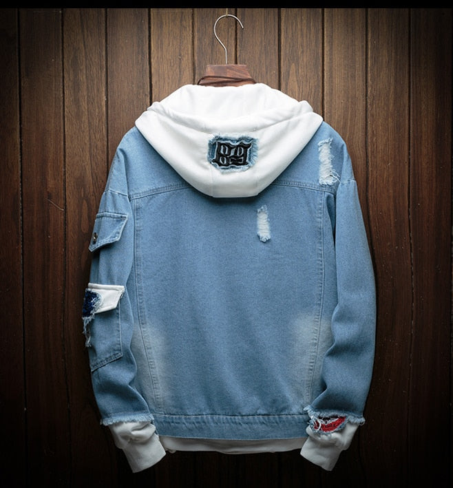 Hooded Denim Jacket (4 colors)